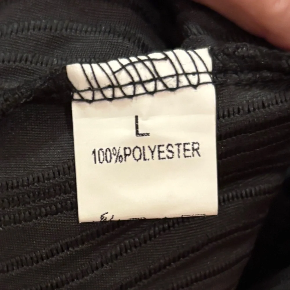 Elegant Black Sleeveless Dress Ring Detail Size L - Picture 6 of 8